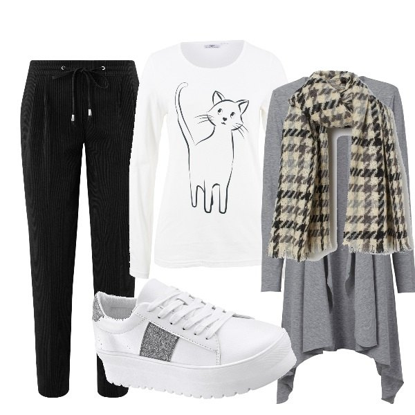 Outfit donna - Black friday! tutto a meno 20£. Stile Urban per Tutti i giorni. Abbinamento con cardigans, maglieria, sneakers, pantaloni, sciarpe.