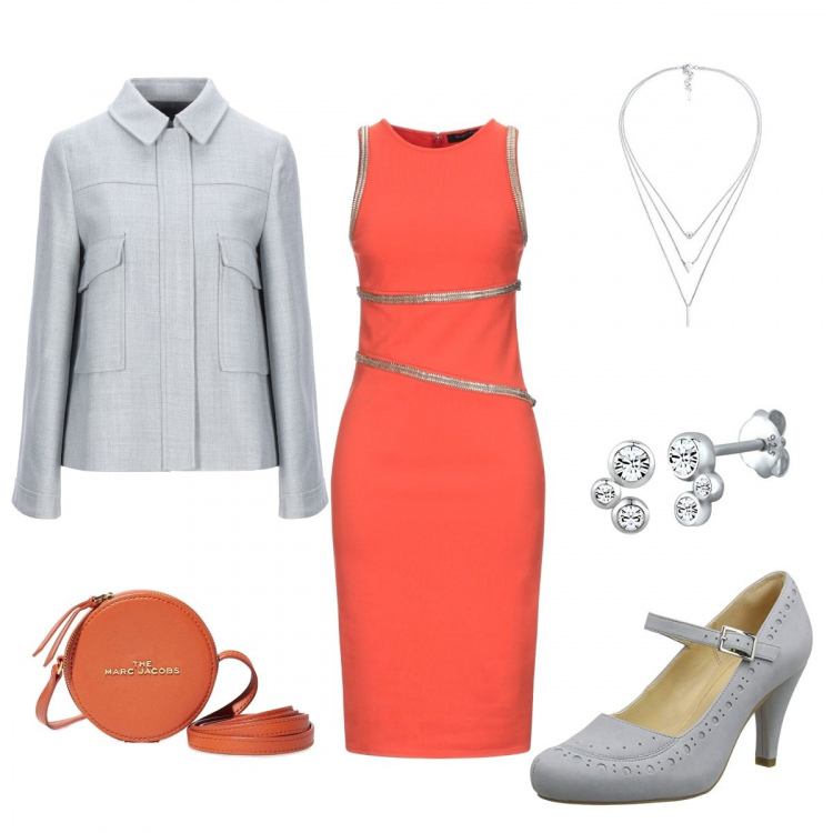Outfit mujer - Empieza la semana. Estilo Chic para Noche/Fiesta elegante. Combinación con zapatos de tacón, pendientes, collares, vestidos midi/longuettes, bolsos de hombro, abrigos.