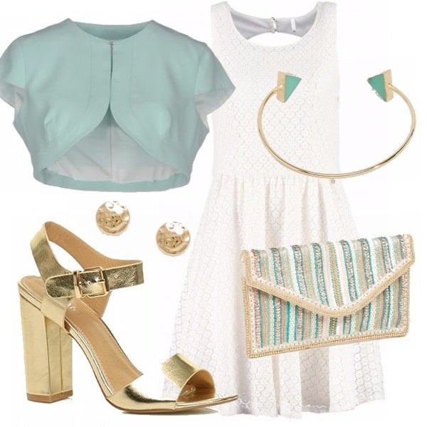Outfit Bon ton verde acqua