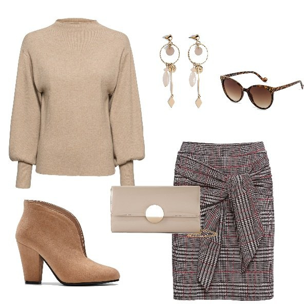 Outfit donna - Bonprix Black Week. Stile Bon Ton per Ufficio. Abbinamento con maglieria, orecchini, minigonne, stivaletti, costumi interi, slip.