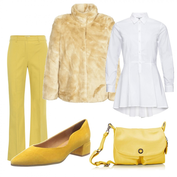 Outfit donna - Trendy #85085. Stile Trendy per Serata fuori. Abbinamento con camicie, cappotti, scarpe col tacco, borse a tracolla, pantaloni.