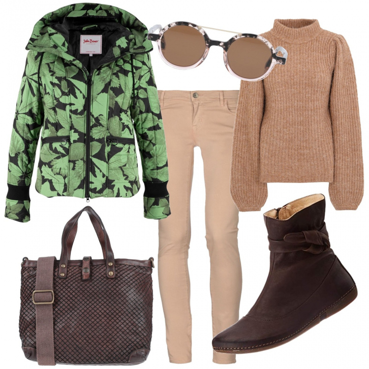 Outfit mujer - Urban #31802. Estilo Urban para Todos los días. Combinación con botas, abrigos, pantalones, jerséis, bolsos de mano, gafas de sol.