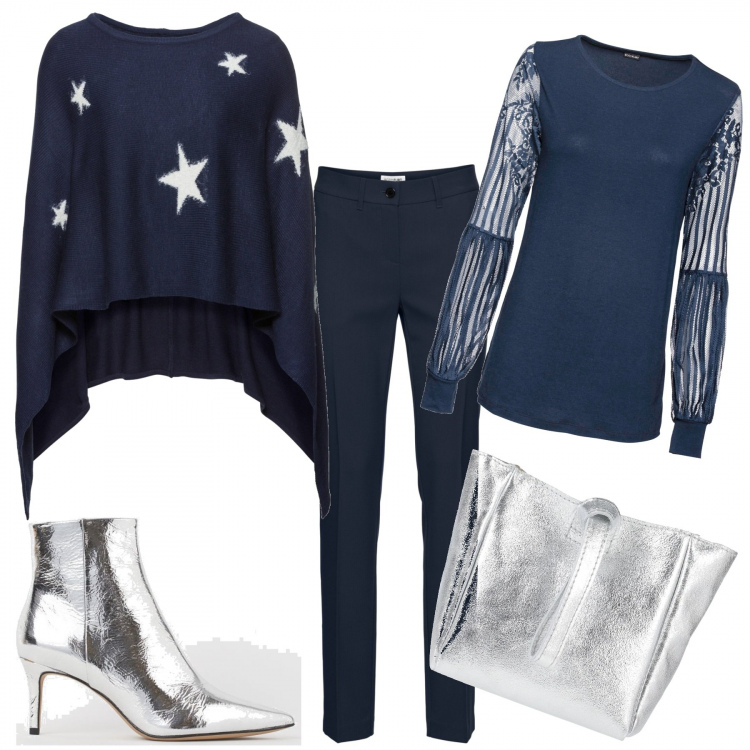 Outfit donna - Molto cool. Stile Trendy per Tutti i giorni. Abbinamento con pantaloni, pullovers, cappotti, borse a mano, stivaletti.