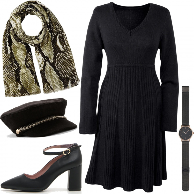 Outfit donna - Gli accessori che fanno la differenza. Stile Chic per Tutti i giorni. Abbinamento con vestiti, cappelli, sciarpe, orologi, décolleté.