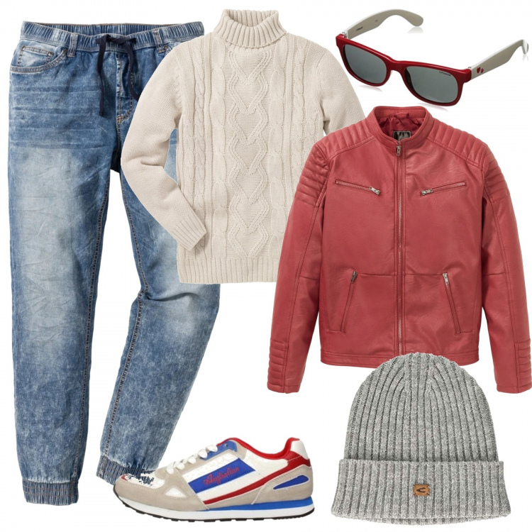Outfit uomo - Trendy. Stile Trendy per Tutti i giorni. Abbinamento con maglieria, giacche, jeans slim fit, sneakers, berretti, occhiali da sole.