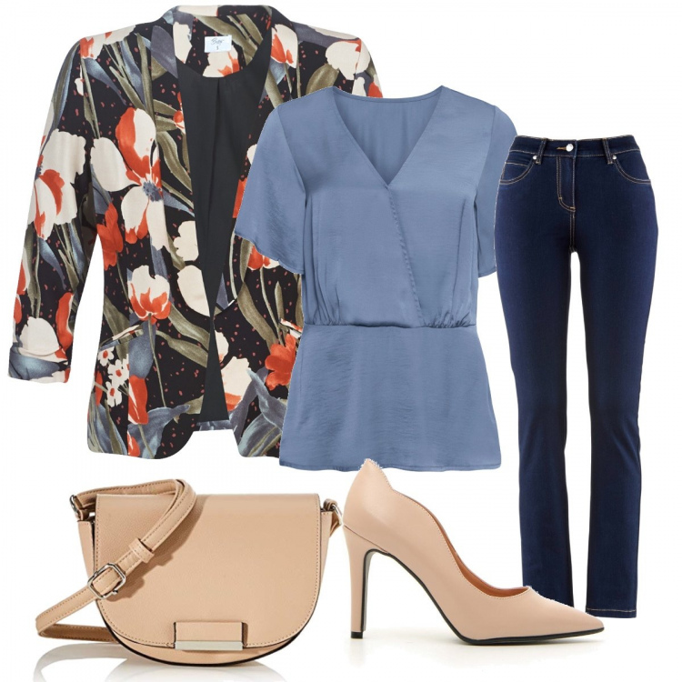 Outfit donna - Basic #46117. Stile Basic per Tutti i giorni. Abbinamento con jeans dritti, bluse, giacche, borse a tracolla, décolleté.