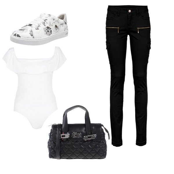 Outfit donna - Basic #5244. Stile Basic per Tutti i giorni. Abbinamento con pantaloni cargo.
