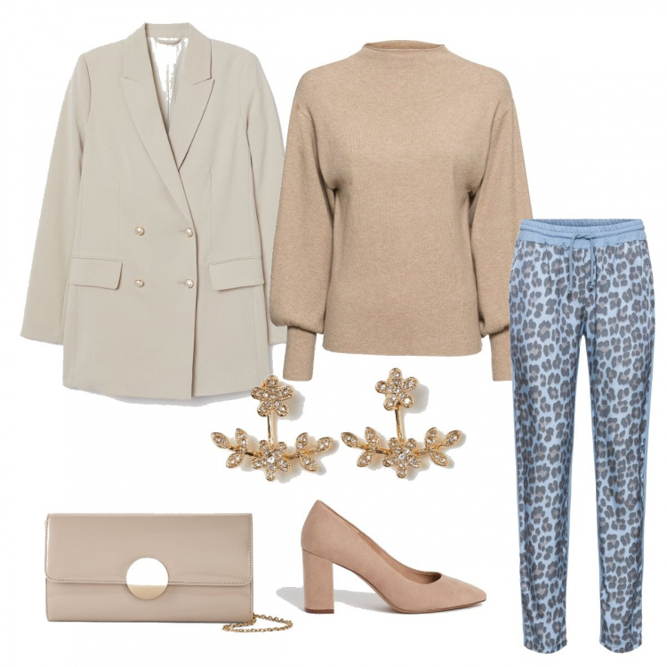 Outfit donna - Urban #32914. Stile Urban per Tutti i giorni. Abbinamento con maglieria, pantaloni, slip, orecchini, décolleté, blazer.