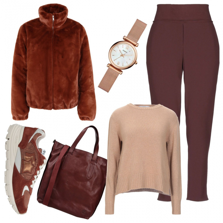 Outfit mujer - Urban #32961. Estilo Urban para Todos los días. Combinación con reloj, pantalones, ecopieles, bolsos de mano, sneakers, jerséis.