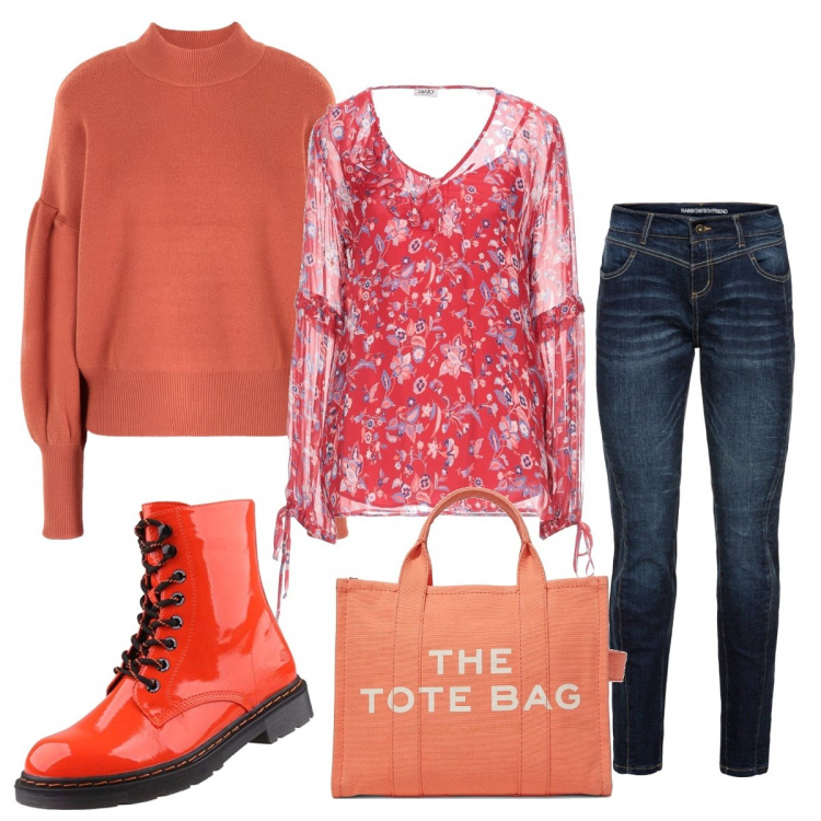 Outfit donna - Basic #46376. Stile Basic per Tutti i giorni. Abbinamento con jeans boyfriend, pullovers, bluse, borse tote, stivali.