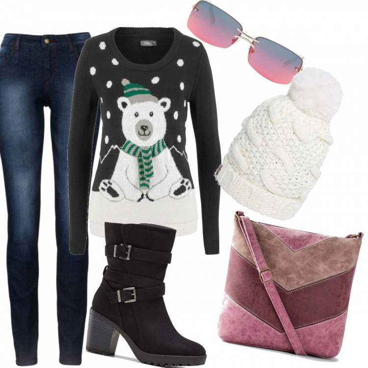 Outfit donna - Freddino..... Stile Trendy per Tutti i giorni. look ideale per Petite. Abbinamento con jeans skinny, borse a tracolla, maglioni, stivali, occhiali da sole, cappelli.