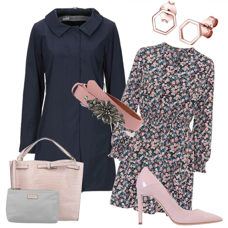 Outfit donna - L\'abito passpartou. Stile Trendy per Tutti i giorni. Abbinamento con cappotti, décolleté, borse a mano, vestiti, orecchini, cinture.
