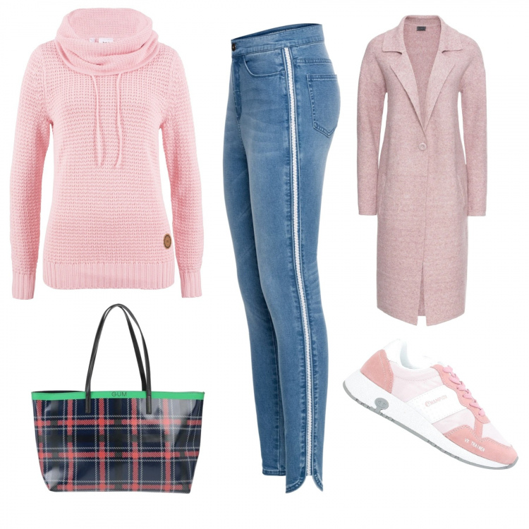 Outfit donna - Ultra basic!. Stile Basic per Tutti i giorni. Abbinamento con cappotti, maglieria, jeans, sneakers, borse a mano.