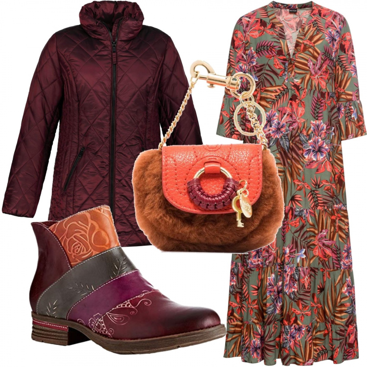 Outfit donna - Total look #842501. Abbinamento con vestiti lunghi, clutch, stivaletti, blazer.
