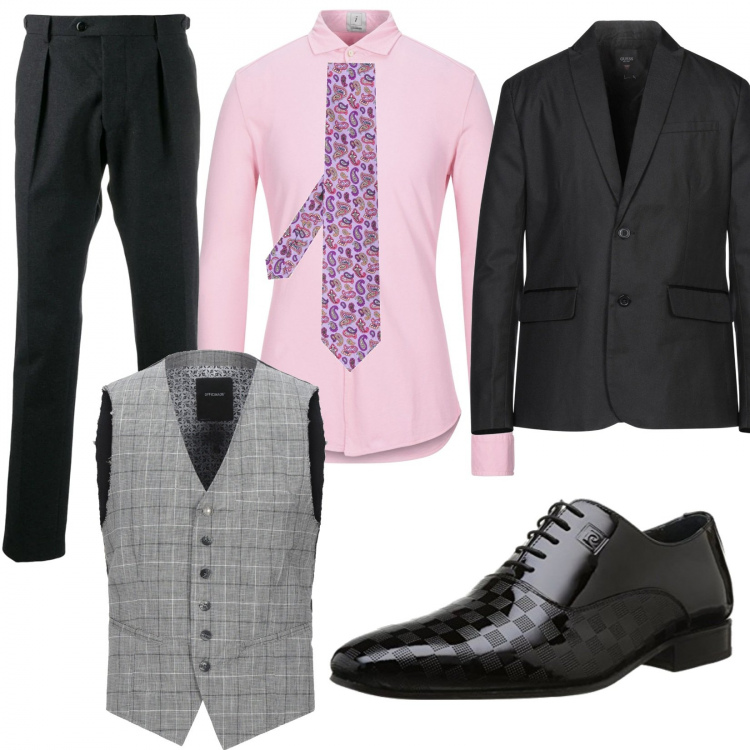 Outfit hombre - Nos vamos de boda. Estilo Business/Elegante para Ceremonia. Combinación con zapatos con cordones, chalecos, chaquetas, camisas, corbatas, pantalones.