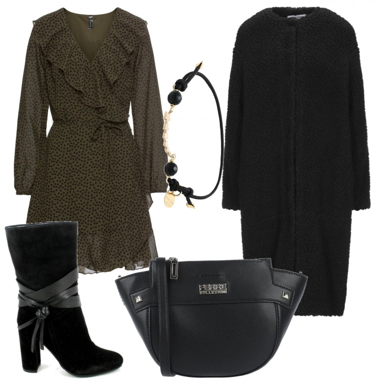 Outfit donna - I tronchetti. Stile Trendy per Scuola/Università. Abbinamento con vestiti, cappotti, borse a mano, braccialetti, stivali.