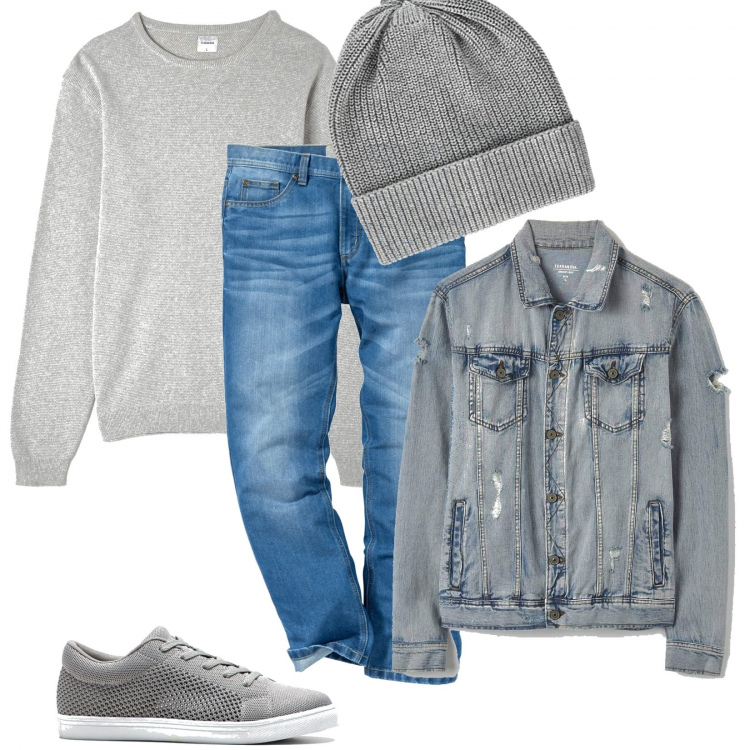 Outfit uomo - Con il berretto di lana. Stile Casual per Tutti i giorni. Abbinamento con jeans dritti, sneakers, cappotti, maglieria, berretti.