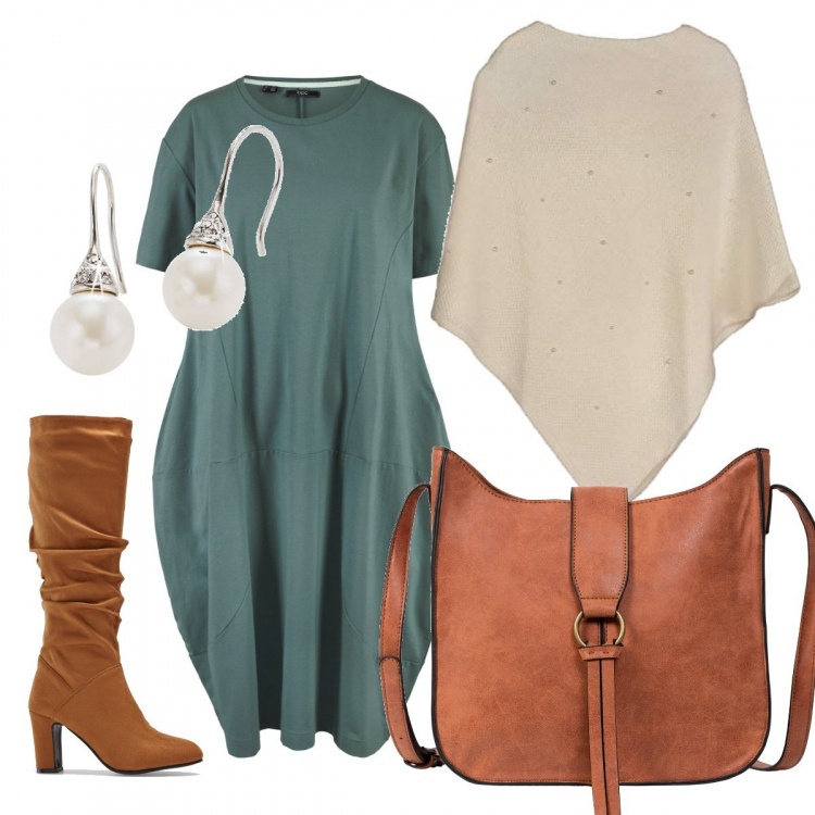 Outfit donna - Shopping comoda comoda. Stile Trendy per Tutti i giorni. Abbinamento con borse a tracolla, vestiti, stivali, orecchini, cappotti.