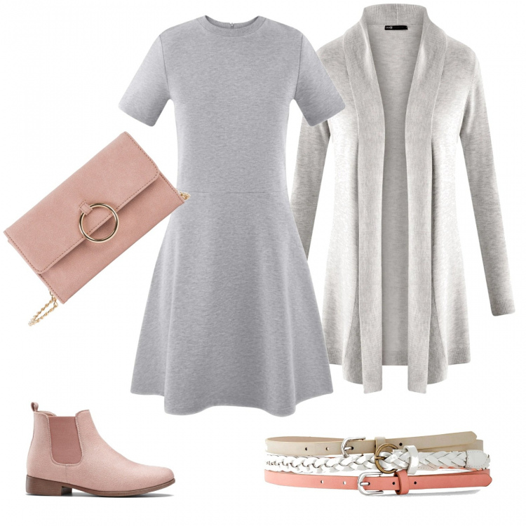 Outfit donna - Cinderella - total look u.60euro. Stile Urban per Tutti i giorni. Abbinamento con cappotti, stivaletti chelsea, cinture, vestiti, cardigans.