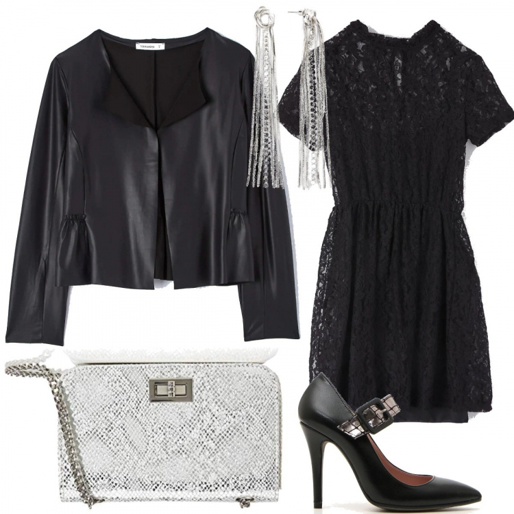 Outfit donna - Mi regalo abito e scarpe!. Stile Bon Ton per Serata fuori. Abbinamento con orecchini, vestiti corti, giacche, décolleté, clutch.