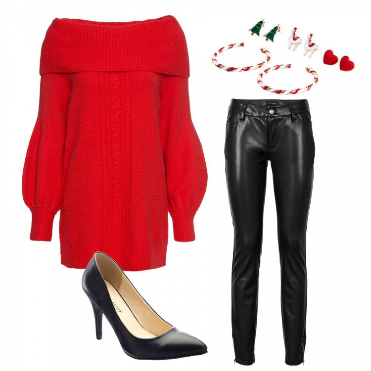 Outfit donna - Basic #48703. Stile Basic Abbinamento con costumi interi, maglioni, pantaloni, décolleté.