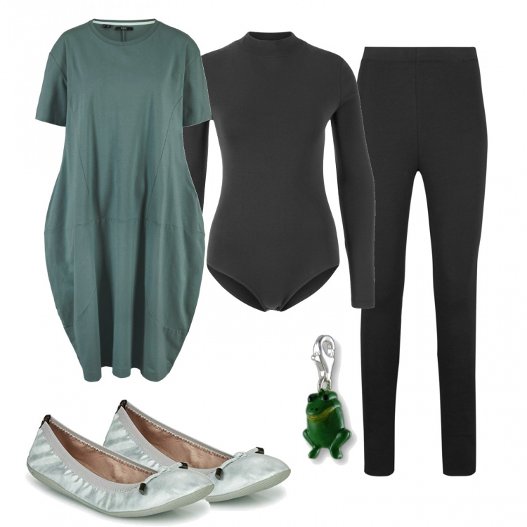 Outfit donna - Tiana - comoda e brillante. Stile Bon Ton per Tutti i giorni. Abbinamento con leggings, vestiti, body, ballerine, ciondoli.