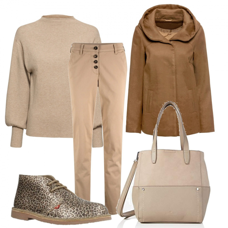 Outfit donna - Stringata e maculata. Stile Trendy per Tutti i giorni. Abbinamento con shorts, maglieria, blazer, stivaletti, borse tote.