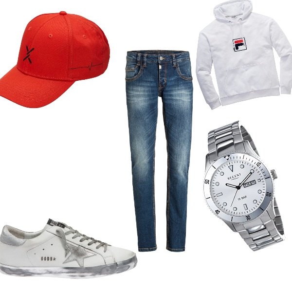 Outfit uomo - Alla partita. Stile Casual per Sport.