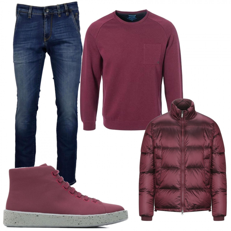 Outfit uomo - La scarpa camper 22. Stile Urban per Tutti i giorni. Abbinamento con sneakers alte, piumini, felpe, jeans.