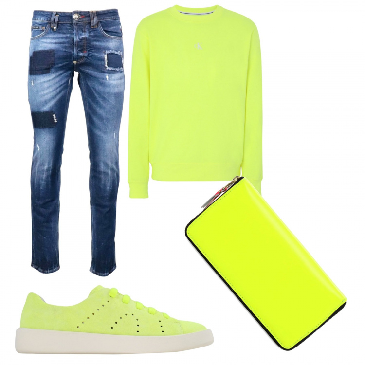 Outfit uomo - La scarpa camper 25. Stile Trendy per Tutti i giorni. Abbinamento con sneakers, felpe, jeans, portafogli.