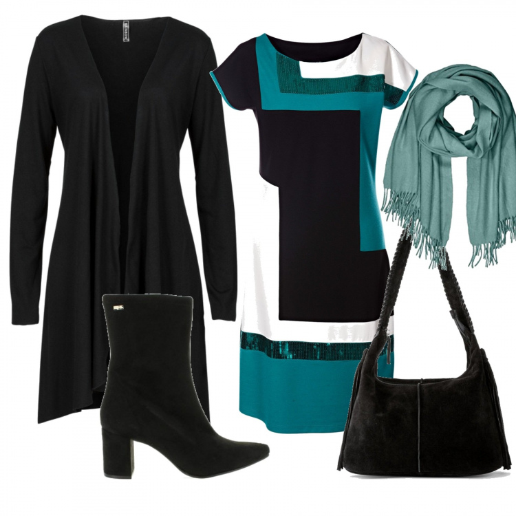 Outfit donna - This is me. Stile Trendy per Tutti i giorni. Abbinamento con cardigans, vestiti, t-shirt, stivali, sciarpe.