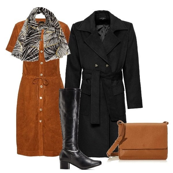 Outfit donna - Marinella5p. Stile Trendy per Tutti i giorni. Abbinamento con stivali, vestiti, cappotti, clutch, stole.
