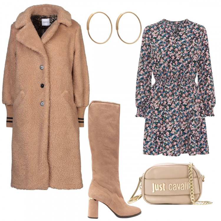 Outfit donna - Outfit gennaio 2021. Stile Trendy per Tutti i giorni. Abbinamento con cappotti, stivali, orecchini, vestiti, borse a tracolla.