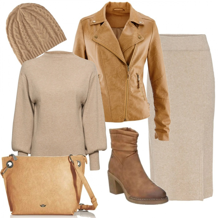Outfit donna - Calda lana trendy. Stile Trendy per Tutti i giorni. Abbinamento con maglieria, gonne, blazer, stivaletti, borse a tracolla, cappelli con visiera.