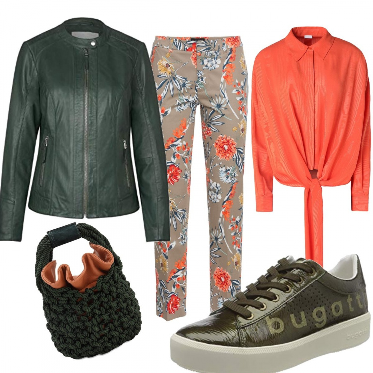 Outfit donna - Basic #1006. Stile Basic per Tutti i giorni. Abbinamento con pantaloni, camicie, cappotti, sneakers, borse a secchiello.