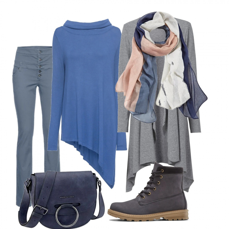 Outfit donna - Il lungo maglione. Stile Basic per Tutti i giorni. Abbinamento con cardigans, berretti, sciarpe, pantaloni skinny, anfibi, borse a tracolla.