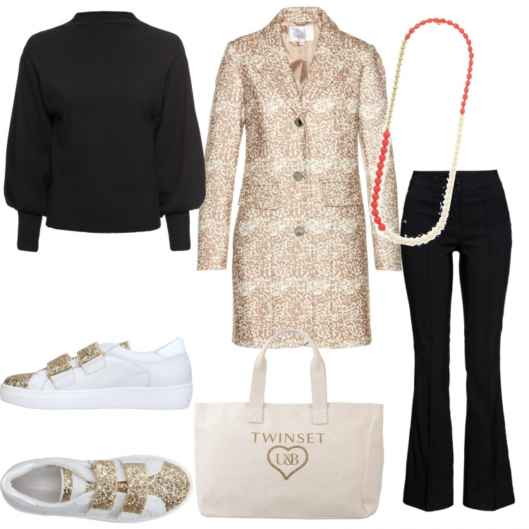 Outfit donna - Basic #1897. Stile Basic per Tutti i giorni. Abbinamento con maglieria, cappotti, pantaloni, sneakers, borse a mano, collane.