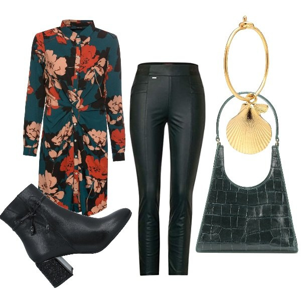 Outfit donna - Total look #887508. Abbinamento con stivaletti, orecchini, vestiti, pantaloni culotte, borse a mano.