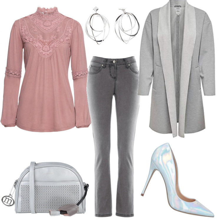 Outfit donna - Casual. Stile Trendy per Tutti i giorni. Abbinamento con jeans slim fit, maglieria, jeans dritti, décolleté, borse a tracolla, cappotti.