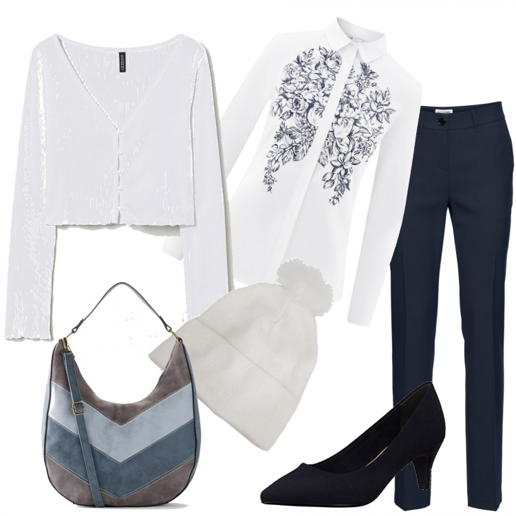 Outfit donna - La camicia bianca. Stile Chic per Tutti i giorni. Abbinamento con pantaloni, borse a mano, berretti, camicie, décolleté, cardigans.