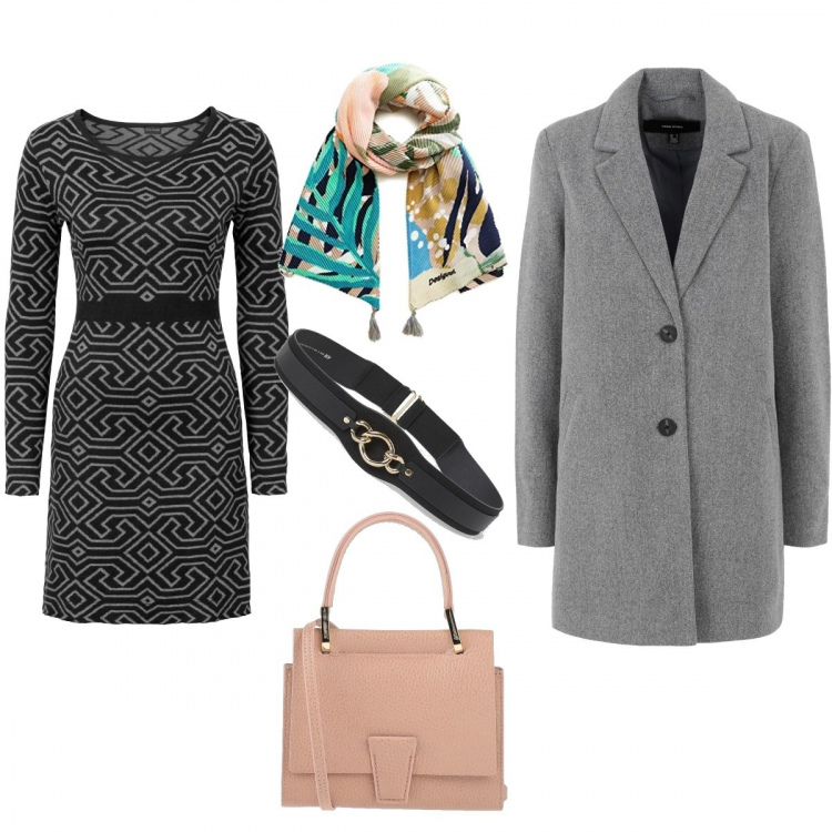Outfit donna - Total look. Stile Trendy per Tutti i giorni. Abbinamento con borse a mano, cappotti, vestiti, sciarpe, cinture.