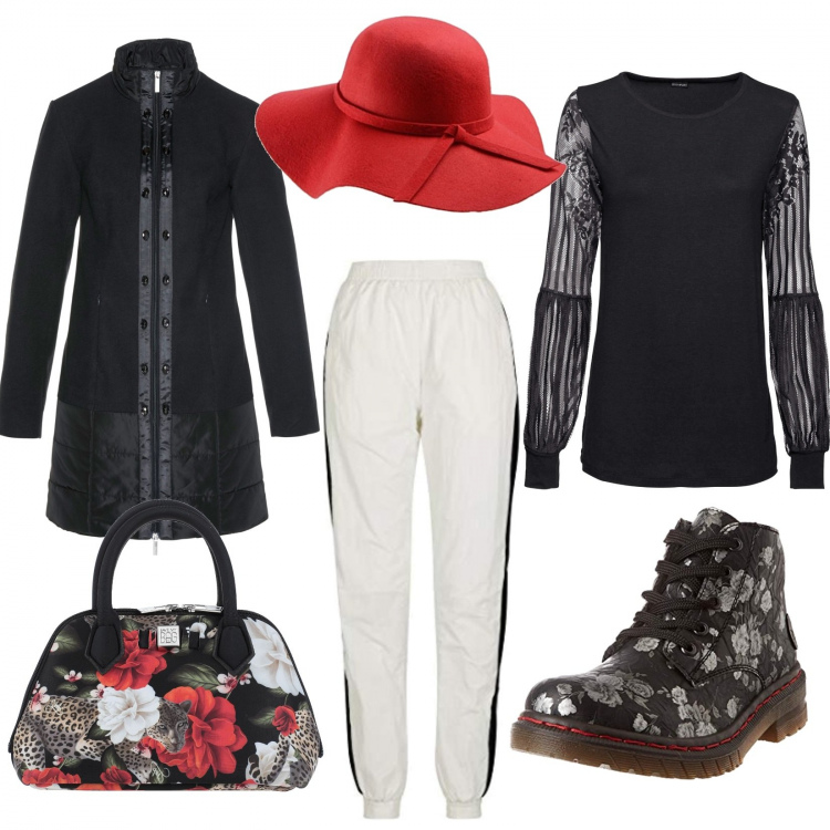 Outfit donna - Curvy e sempre special!. Stile Trendy per Tutti i giorni. Abbinamento con bluse, cappotti, borse a mano, pantaloni, stivali, cappelli.