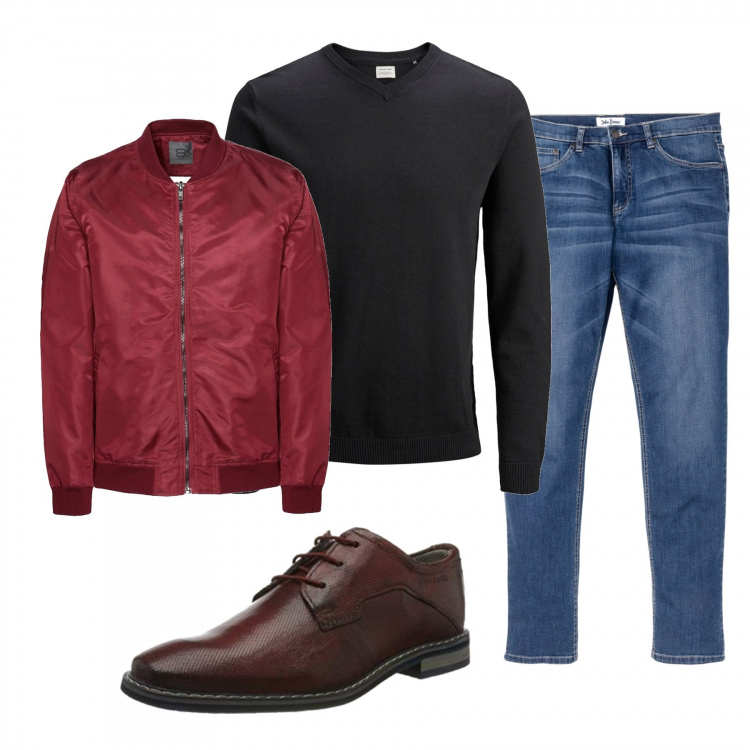 Outfit uomo - Trendy #1337. Stile Trendy per Tutti i giorni. Abbinamento con jeans, cappotti, maglioni, scarpe stringate.