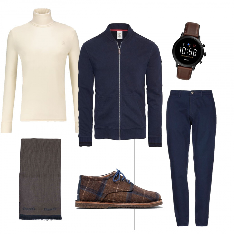 Outfit uomo - Dolcevita ti amo. Stile Business/Elegante per Ufficio. Abbinamento con felpe, pantaloni, stivali e stivaletti, pullovers, orologi digitali, sciarpe.