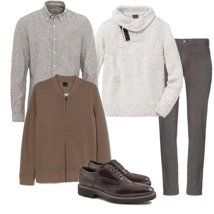 Outfit uomo - Scarpe lucide. Stile Trendy per Serata speciale. Abbinamento con maglieria, pantaloni, scarpe stringate, camicie, cardigans.