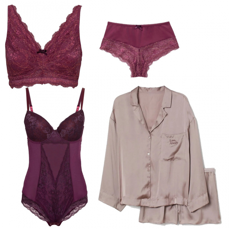 Outfit donna - Sfumature di rosa. Stile Sexy per Tutti i giorni. Abbinamento con body, bralette, culotte, pigiama.
