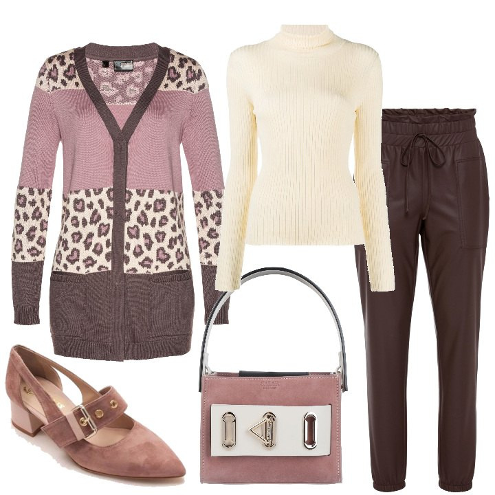 Outfit mujer - Oficina. Estilo Urban para Oficina. Combinación con zapatos de tacón, cárdigans, pantalones, bolsos de mano, jerséis.