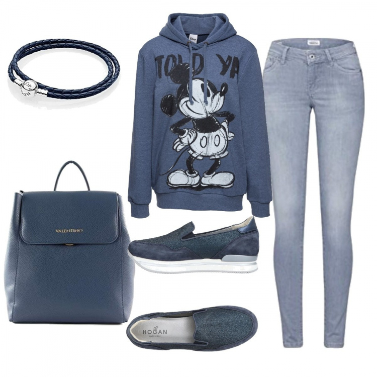 Outfit donna - Basic #6516. Stile Basic per Scuola/Università. Abbinamento con gonne lunghe, sneakers, zaini, braccialetti, jeans skinny.