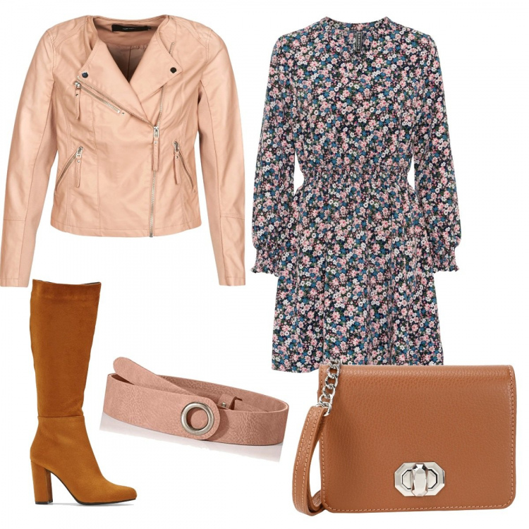 Outfit donna - Basic #7872. Stile Basic per Tutti i giorni. Abbinamento con borse a tracolla, vestiti, stivali, giacche, cinture.