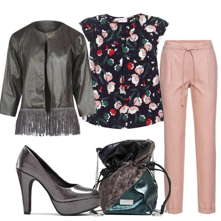 Outfit donna - Wow! Che scarpe!. Stile Trendy per Ufficio. Abbinamento con pantaloni, décolleté, blazer, camicie, shopping bag.